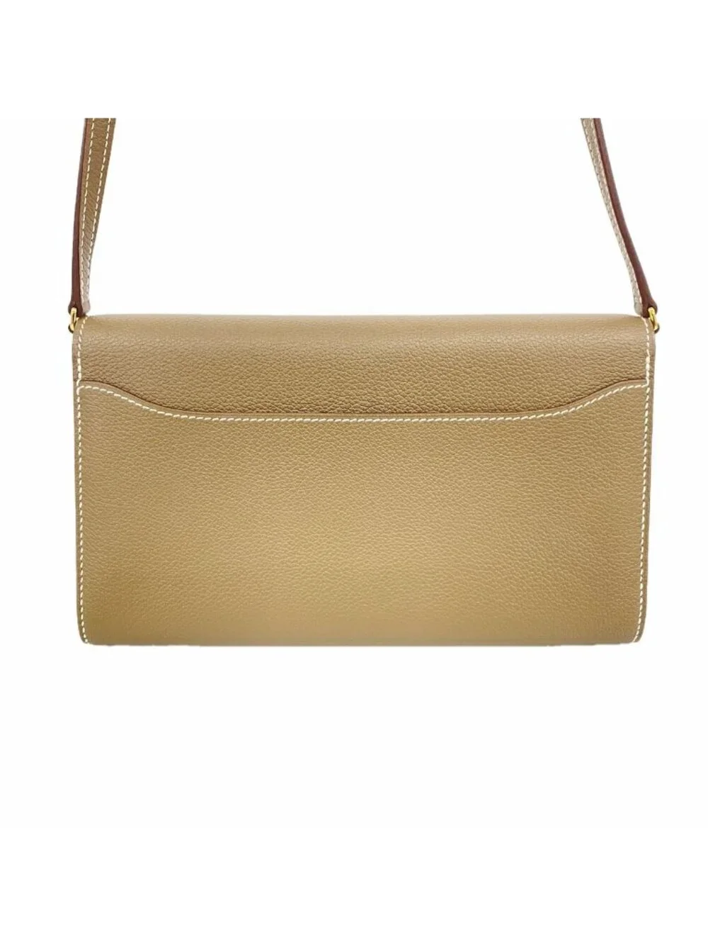 Hermes Wallet on Chain Constance to Go Evercolor Etoupe Gold Shoulder Bag